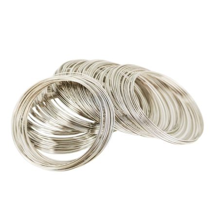 METAL ELEMENTS - MEMORY WIRE - BRACELET - 60х0.7mm NICKEL COLOR -  50g (84loops)