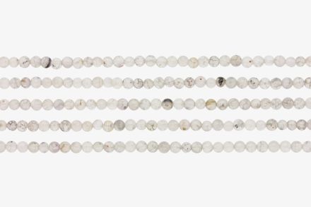 NATURAL STONE BEADS - DRAGON VEINS BLACK - 4mm - PACKAGE (5x94pcs.) Hole-1.0mm
