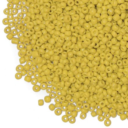 GLASS SEED BEADS - BALL 3mm - OPAQUE - YELLOW 42 - 50g Hole-1.0mm
