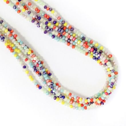 GLASS BEADS - FACETED RONDELLE CRYSTALS - 3x2mm - МИКС - PACKAGE (5x180pcs.) Hole-0.8mm
