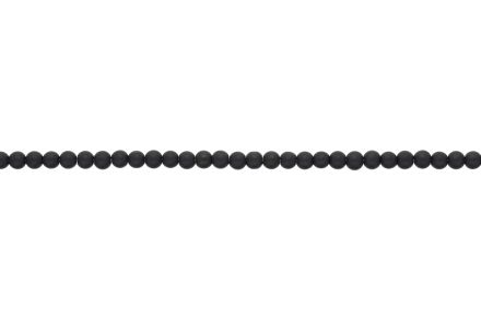 NATURAL STONE BEADS - ONYX BLACK MATTE - 4mm - STRING (94pcs.) Hole-1.0mm