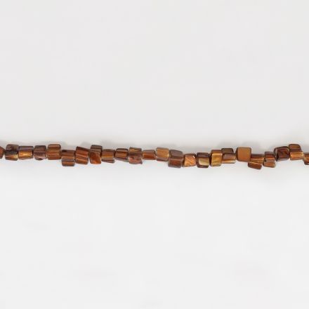 MOTHER OF PEARL BEADS - CHIPS - MODEL 01 - 8x8mm BROWN 57 - STRING (48pcs.)  Hole-0.8mm
