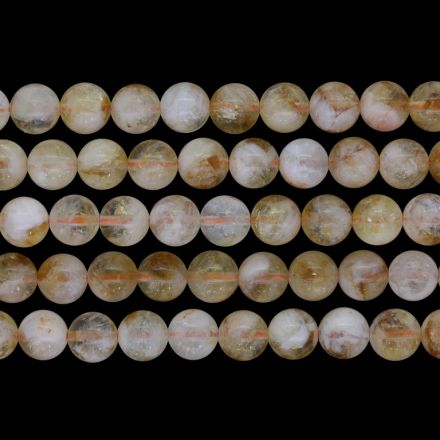 NATURAL STONE BEADS - CITRINE BROWN (LIGHT) - 8mm - PACKAGE (5x48pcs.) Hole-1.0mm