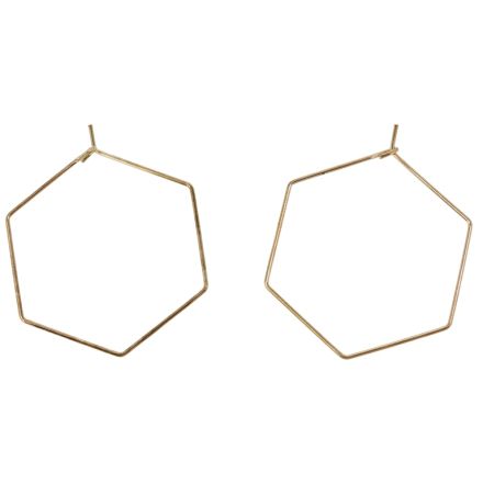 METAL ELEMENTS - CHANDELIER EARRINGS - WIRE - HEXAGON - 34mm GOLD COLOR PINK - 20pcs.