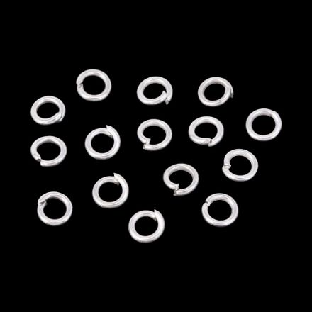 METAL ELEMENTS - JUMP RINGS - 0.9x4mm SILVER COLOR - 50g (1039pcs.)