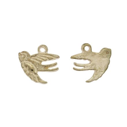 METAL BEADS - PENDANT - SWALLOW 01 - 14x16x2mm GOLD - SECOND-RATE - PACKAGE 50pcs. Hole-1.5mm