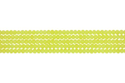 GLASS BEADS - FACETED RONDELLE CRYSTALS - 4x3mm - TRANSPARENT - YELLOW 029 - STRING (128pcs.) Hole-1.0mm