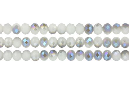 GLASS BEADS - FACETED RONDELLE CRYSTALS - 10x8mm - UV - GRAY 083 - STRING (70pcs.) Hole-1.5mm