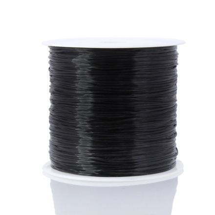 ELASTIC CRYSTAL STRING - FLAT - 0.8mm BLACK - 40meters