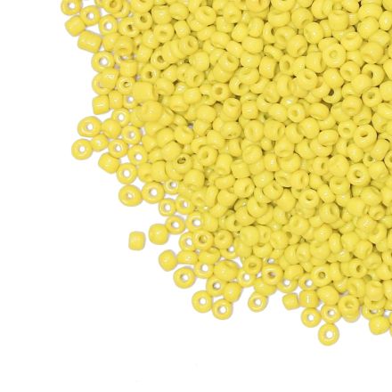 GLASS SEED BEADS - BALL 3mm - THICK - YELLOW 3DN - 50g Hole-1.0mm