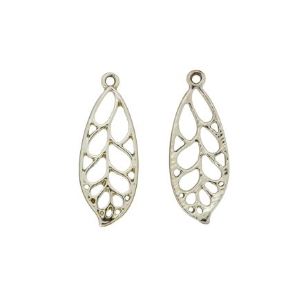 METAL BEADS - PENDANT - LEAF 10 - 11x30x1mm GOLD - PACKAGE 30pcs. Hole-1.6mm