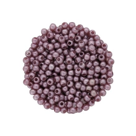 ACRYLIC IMITATION PLASTIC PEARLS MATTED - BALL - 4mm ROSE DUST 153 - 50g Hole-1.7mm (2085pcs.)