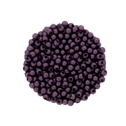 ACRYLIC IMITATION PLASTIC PEARLS MATTED - BALL - 4mm PURPLE (DARK) 147 - 50g Hole-1.7mm (1950pcs.)