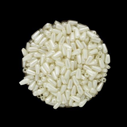 ACRYLIC IMITATION PLASTIC PEARLS - DROP - 6x3mm ECRU 162 - 50g Hole-1.2mm (2050pcs.)