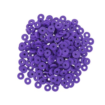 POLYMER CLAY FIMO BEADS - WASHER 01 - 6mm - PURPLE (DARK) 030 - 25g (605pcs.) Hole-2.0mm