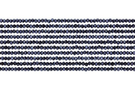 GLASS BEADS - FACETED RONDELLE CRYSTALS - 2.5x2mm - METALLIC - HEMATITE 113 - STRING (166pcs.) Hole-0.8mm