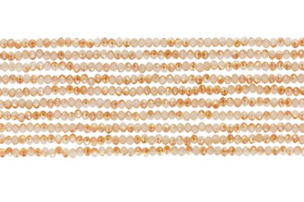 GLASS BEADS - FACETED RONDELLE CRYSTALS - 2.5x2mm - UV - BEIGE 076 - STRING (166pcs.) Hole-0.8mm