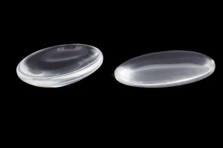 GLASS BEADS - CLEAR CABOCHONS - HALF OVAL ELLIPTIC 30x40mm - 20pcs.