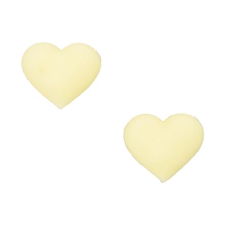 PLASTIC BEADS - RUBBER 3D - FOR GLUING - HEART 43 - 23x20x13mm YELLOW (LIGHT) - PACKAGE 20pcs.