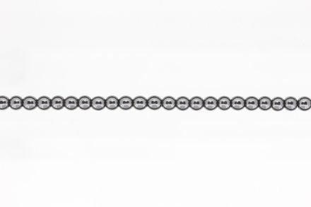 МЪНИСТА ОТ ЕСТЕСТВЕНИ КАМЪНИ - ХЕМАТИТ - 6мм - НАНИЗ (64 бр.) Отвор-1.2мм