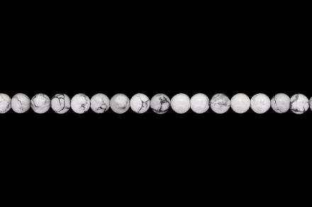 МЪНИСТА ОТ ЕСТЕСТВЕНИ КАМЪНИ - ХАУЛИТ - 8мм - НАНИЗ (48 бр.) Отвор-1.2мм