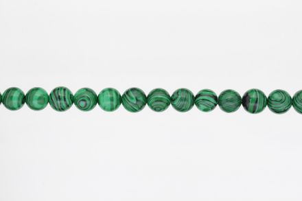 NATURAL STONE BEADS - MALACHITE - 10mm - STRING (38pcs.) Hole-1.8mm
