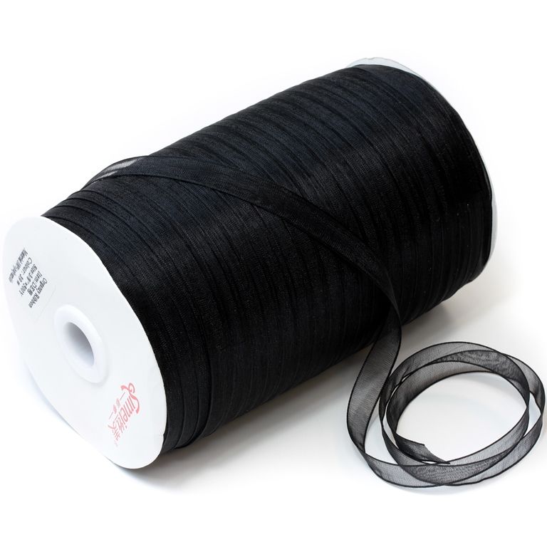 ОРГАНЗА 1.0см - ЧЕРНО 039 - 500ярда(450м)