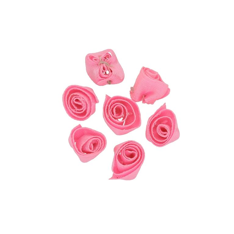 TEXTILE BEADS - SATIN - ROSE 02 - 14mm PINK (DARK) 005 - 50 pcs.