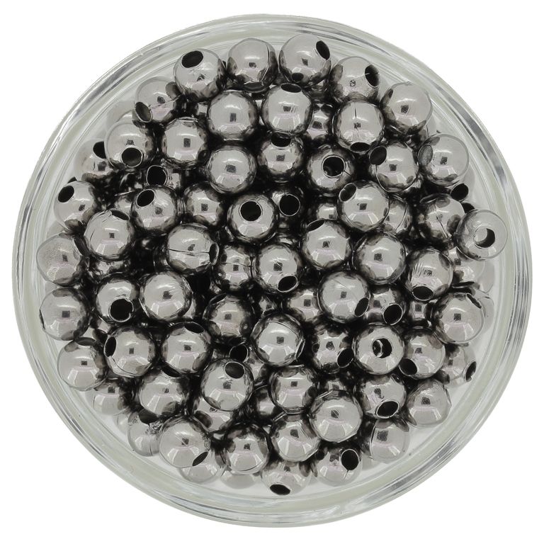METAL BEADS FOR STRINGING - BALL - 5mm OXIDIZED - 250pcs. Hole-2.0mm