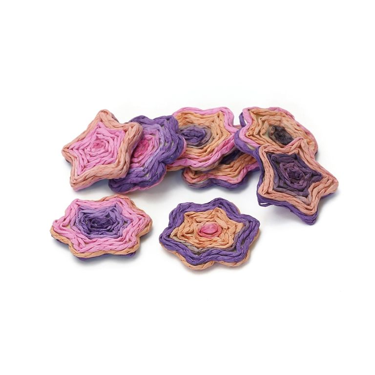 FIGURES FROM THREAD - STAR 01 - 32x6mm - PINK MIX - PACKAGE 50pcs.