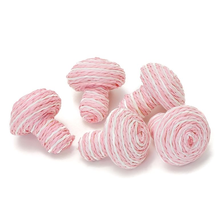 FIGURES FROM THREAD - MUSHROOM - 40x33mm - PINK-ECRU - PACKAGE 30pcs.