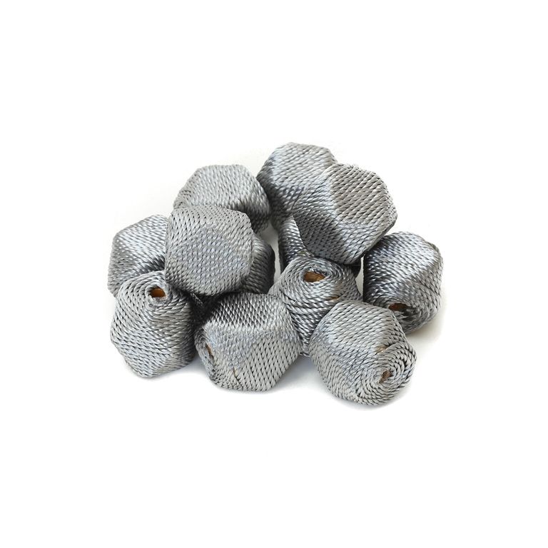 POLYHEDRON WITH THREAD - 22x20mm GRAY (LIGHT) - 30pcs. Hole-4.0mm