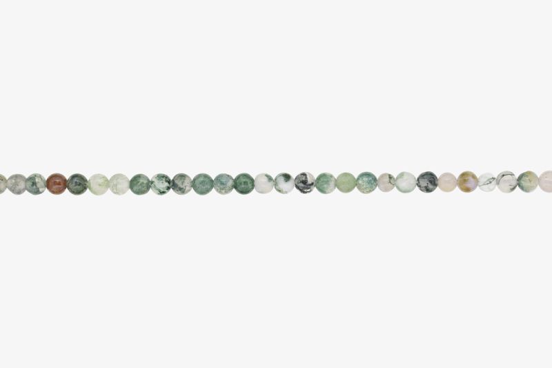 NATURAL STONE BEADS - AGATE INDIANA - 4mm - STRING (94pcs.) Hole-1.0mm