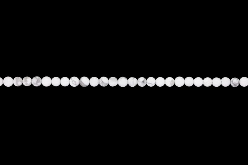NATURAL STONE BEADS - HOWLITE - 4mm - STRING (94pcs.) Hole-1.0mm