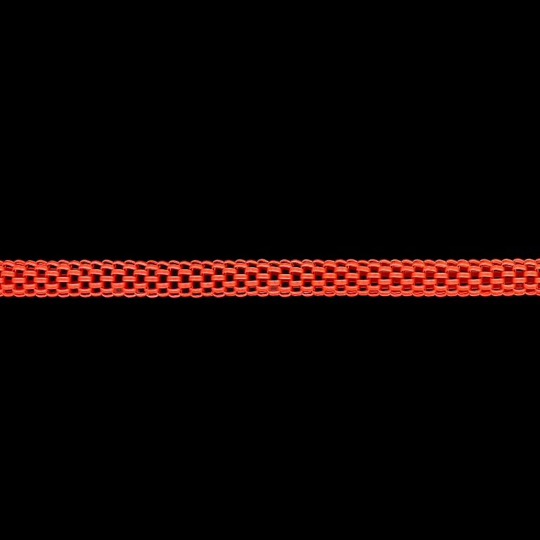 METAL CHAIN - COLORFUL - ROUND MESH - 3.2mm ORANGE ELECTRICAL - 1meter