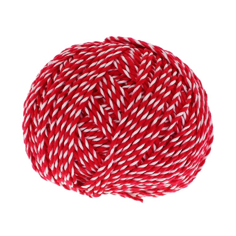 YARN - BABA MARTA BALL - WHITE-RED - 93m - ACRYLIC AND POLYESTER - PACKAGE (6 balls)