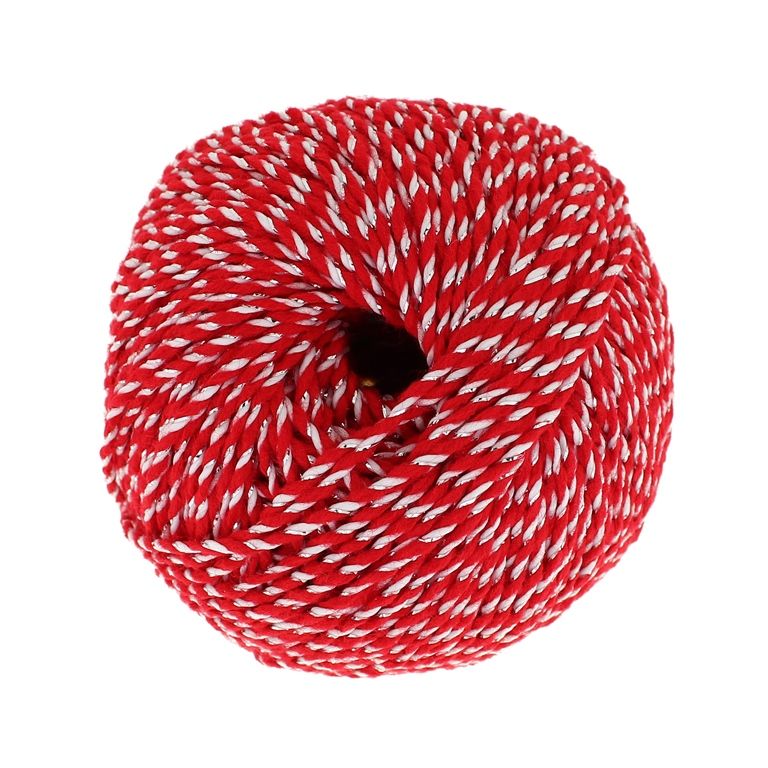 YARN - BABA MARTA BALL WITH LAME - WHITE-RED-SILVER - 93m - ACRYLIC-POLYESTER-LAME - 1 pc.