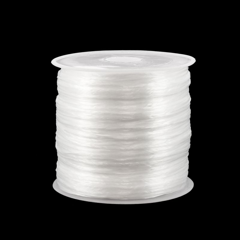 ELASTIC CRYSTAL STRING - FLAT - 0.8mm WHITE - PACKAGE (10x100meters)