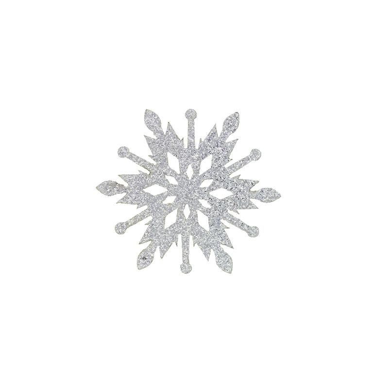 TEXTILE BEADS - FELT - SNOWFLAKE 04 - 42mm SILVER - PACKAGE 25pcs.