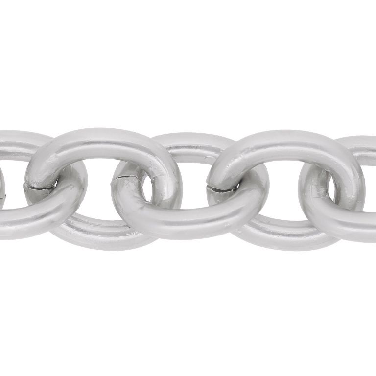 METAL CHAIN - ALUMINUM - CABLE - 5x19x23mm SILVER - 1meter