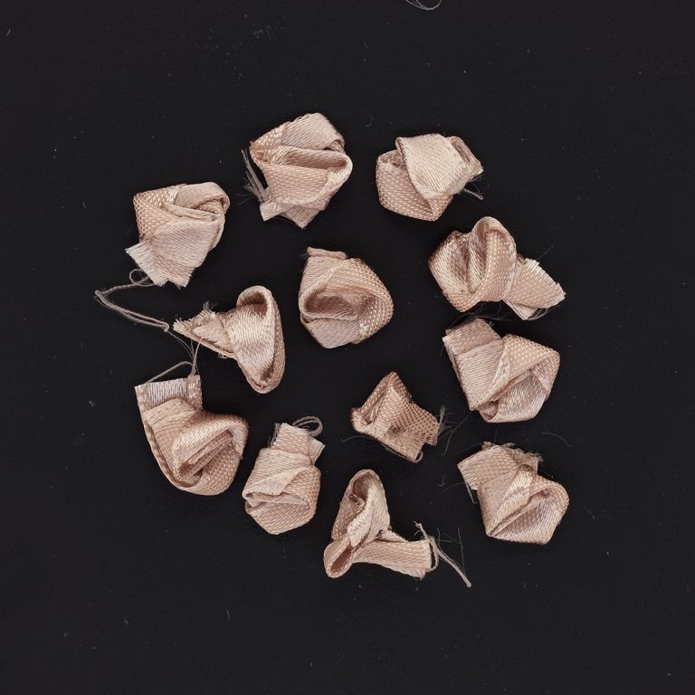 TEXTILE BEADS - SATIN - ROSE - 12mm BEIGE - 50pcs.