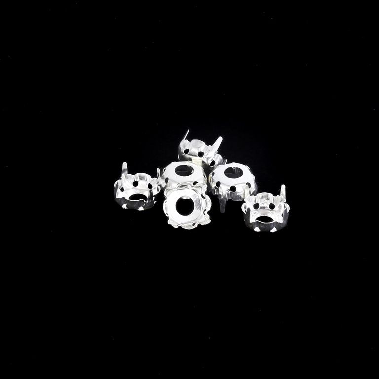 BEADS FOR SEWING - METAL BASE- FOR CIRCLE 10mm - SILVER - PACKAGE 100g (520pcs.)