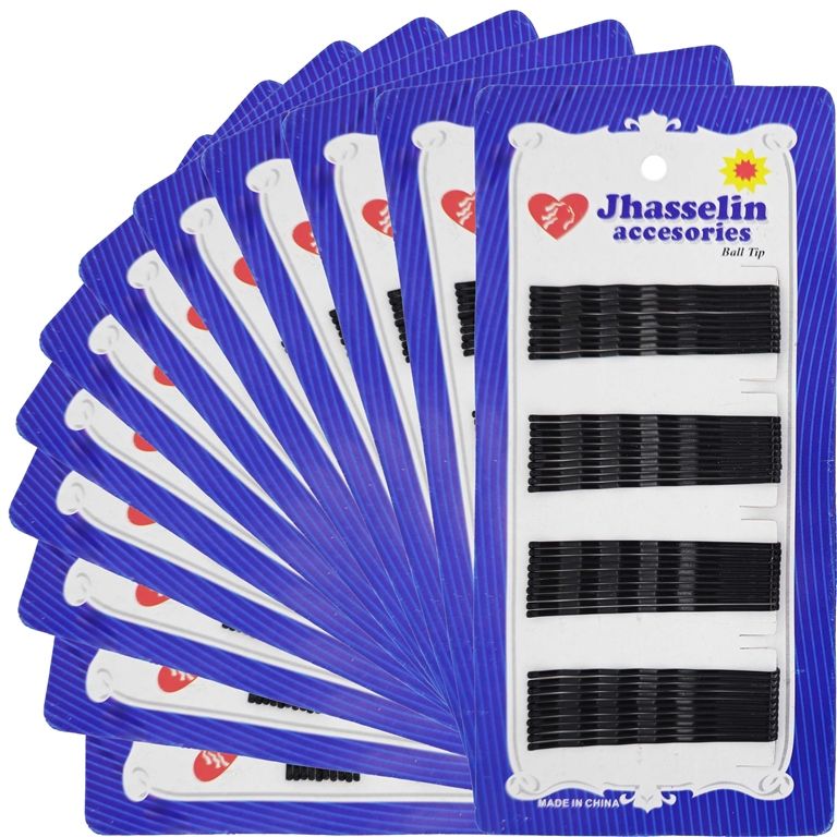 METAL ELEMENTS - BOBBY PIN - 55mm BLACK - PACKAGE (12x40pcs.)