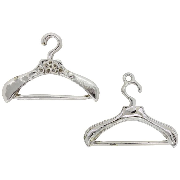 METAL BEADS - HANGER 01 - 28x39x2mm SILVER - PACKAGE 20pcs.