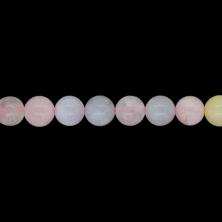 NATURAL STONE BEADS - BERYL - MORGANITE - 10mm - STRING (38pcs.) Hole-1.0mm