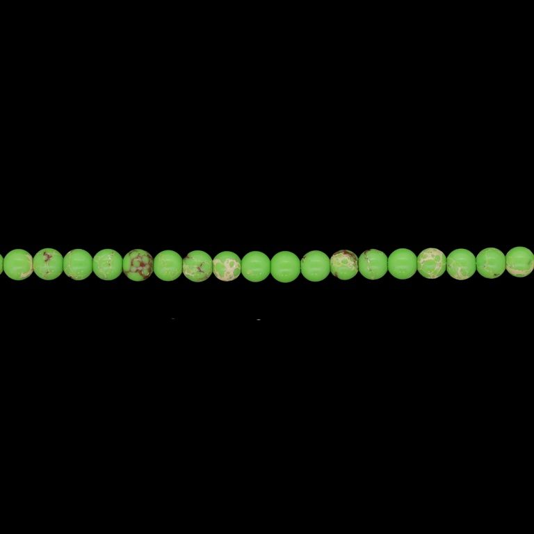 NATURAL STONE BEADS - JASPER IMPERIAL FRUIT GREEN - 4mm - STRING (94pcs.) Hole-1.0mm