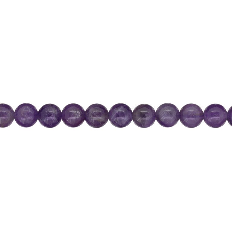 NATURAL STONE BEADS - AMETHYST - 7mm - STRING (50pcs.) Hole-1.6mm