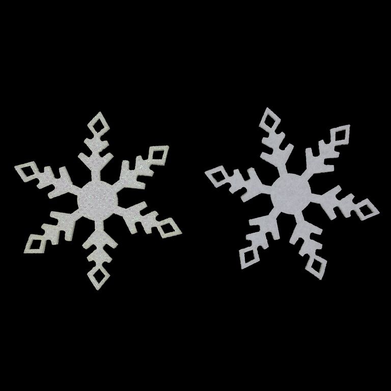 TEXTILE BEADS - FELT - SNOWFLAKE 05 - 54mm WHITE - PACKAGE 20pcs.