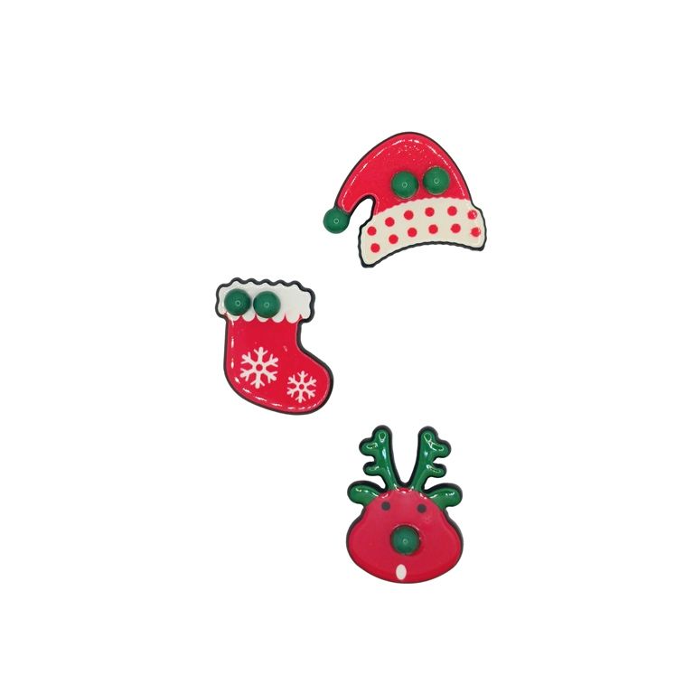 JEWELRY - BROOCH PIN - PLASTIC - MIX 02 - 3pcs.