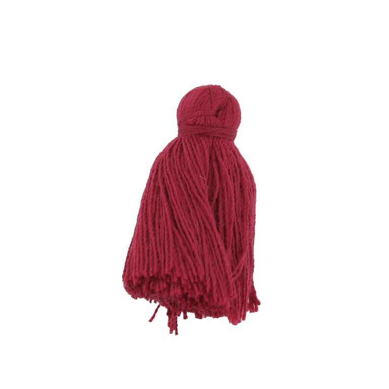 TEXTILE BEADS - TASSEL COTTON - 4.0cm RED (DARK) 144 - 5pcs.